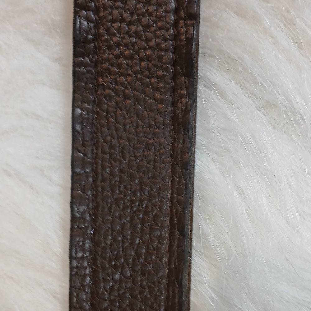 Salvatore Ferragamo Men's Brown Single Leather Belt CM(95) - Picture 8 of 9